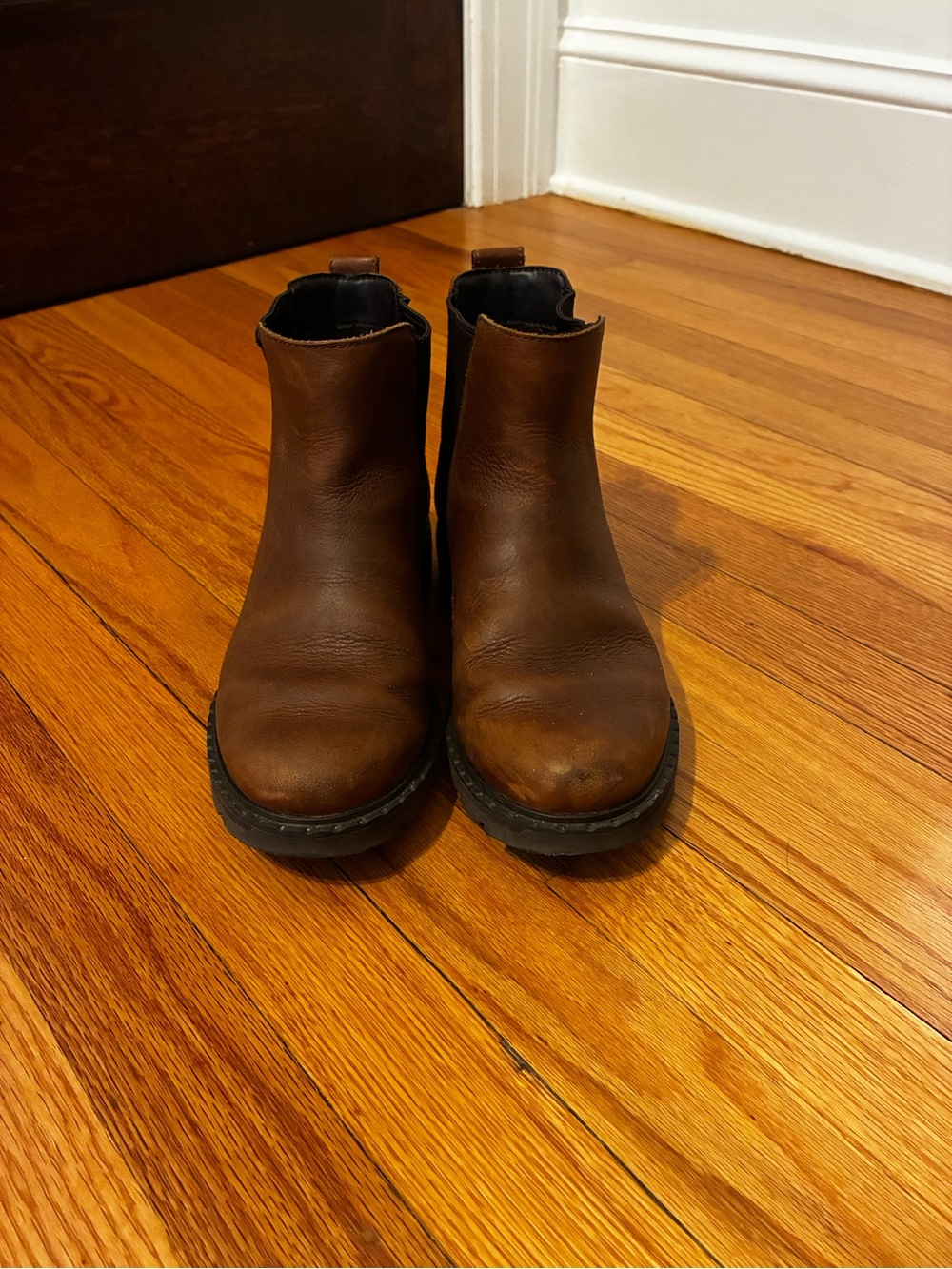 Sorel Lennox Chelsea Boots Velvet Tan Brown Leather Size 8 - Picture 3 of 8